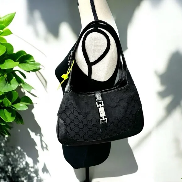 🖤Vintage Gucci Jackie Hobo Canvas & Leather